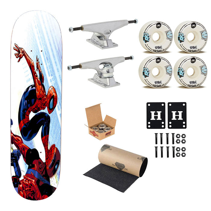 Spider Man Kick Deadpool Skateboard Complete Board 8.0" X 31.75"