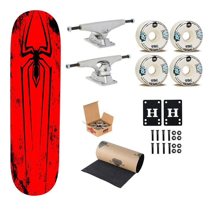 Spider Man Logo Skateboard Complete Board 8.0" X 31.75"