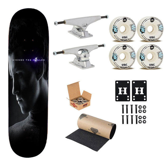 Spider Man Marvel Endgame Hero Film Poster Art Skateboard Complete Board 8.0" X 31.75"