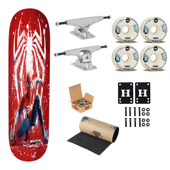 Spider Man Paint Skateboard Complete Board 8.0" X 31.75"
