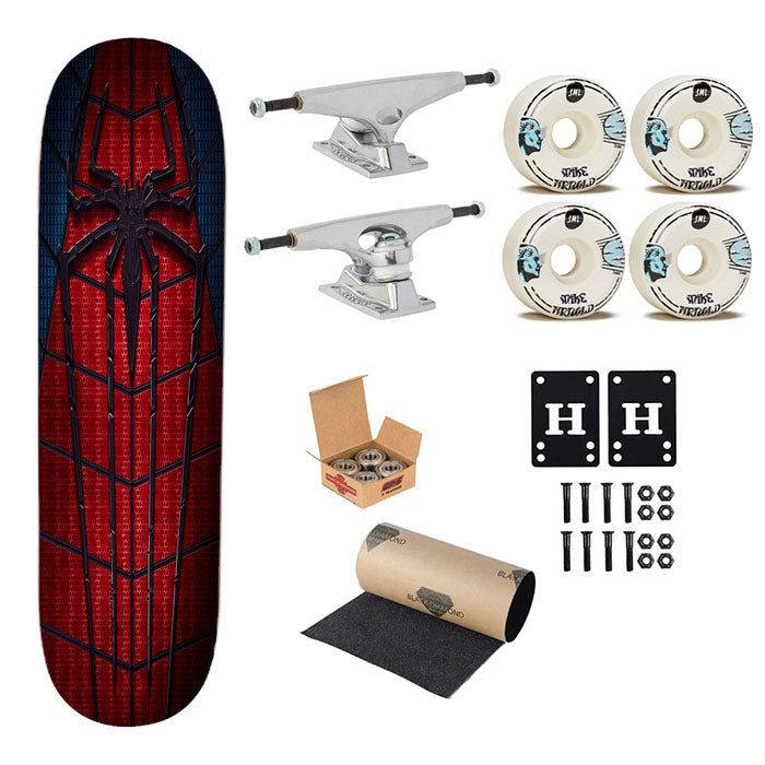 Spider Man Suit Logo Skateboard Complete Board 8.0" X 31.75"