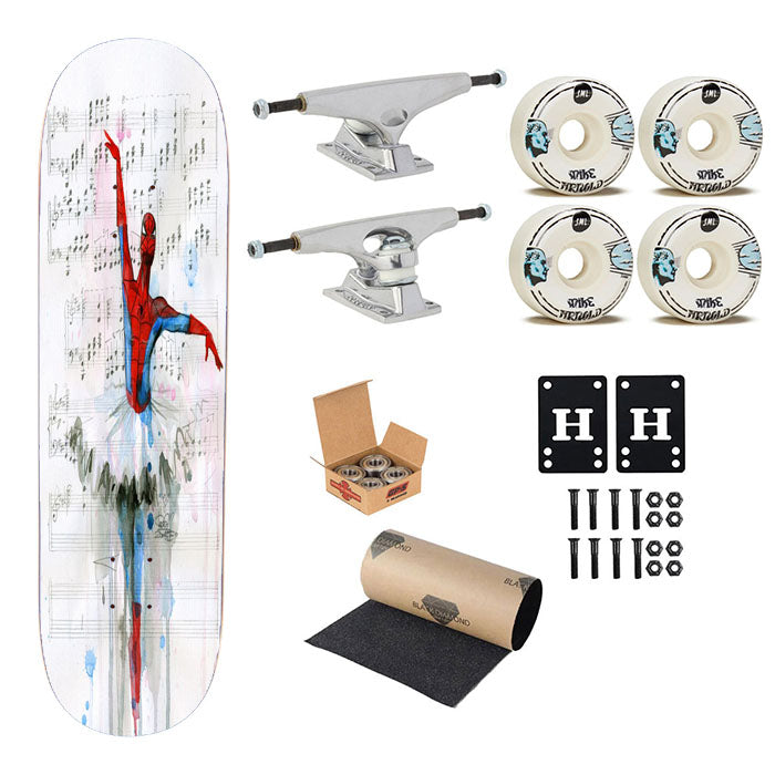 Spiderman Ballet Skateboard Complete Board 8.0" X 31.75"