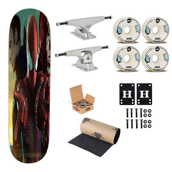 Spiderman Captain Iron Marvel Skateboard Complete Board 8.0" X 31.75"