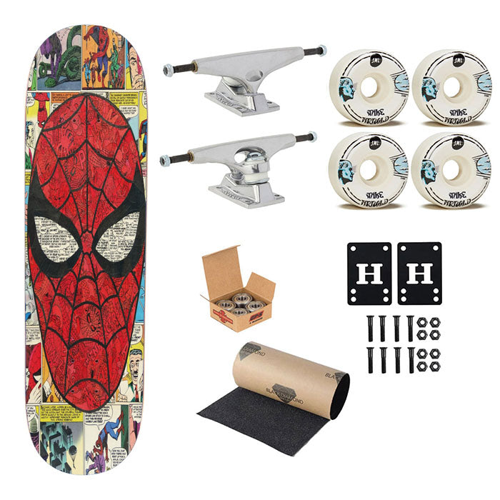 Spiderman Collage Skateboard Complete Board 8.0" X 31.75"