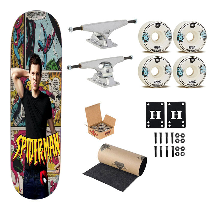 Spiderman Comic X Tom Holland Skateboard Complete Board 8.0" X 31.75"