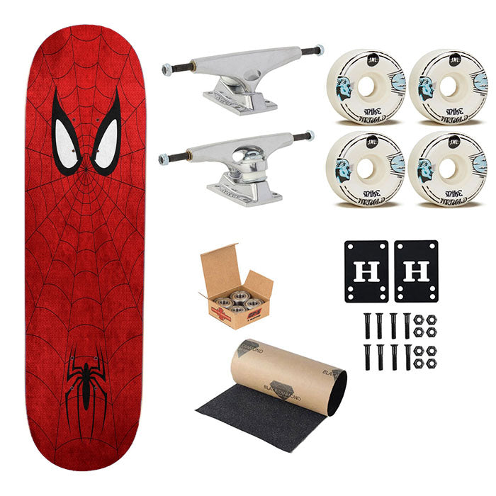 Spiderman Custom Art Skateboard Complete Board 8.0" X 31.75"
