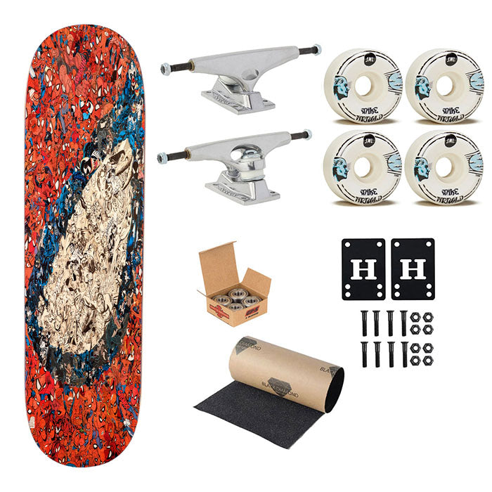 Spiderman Eye Skateboard Complete Board 8.0" X 31.75"