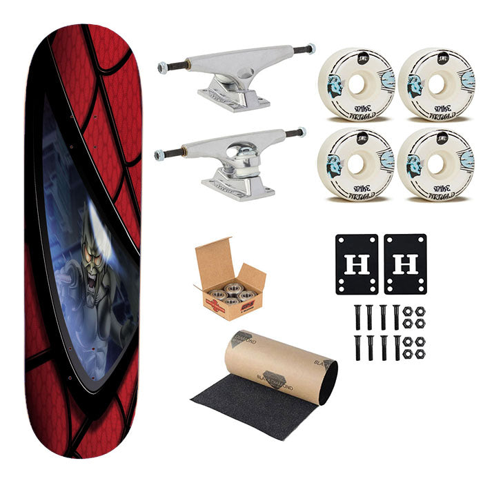 Spiderman Eyes Skateboard Complete Board 8.0" X 31.75"