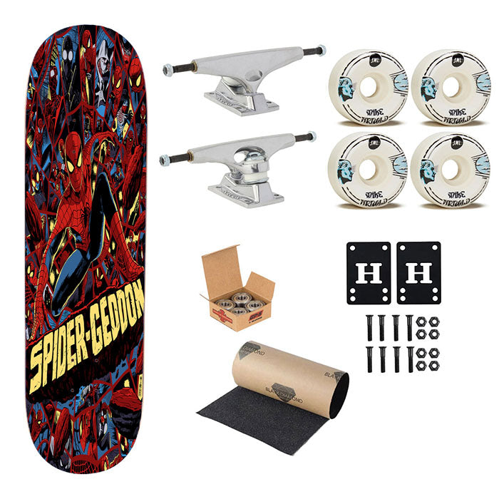 Spiderman Geddon Poster Doodle Skateboard Complete Board 8.0" X 31.75"