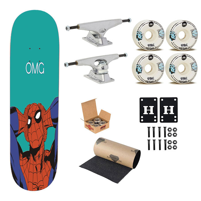 Spiderman Illustrations Skateboard Complete Board 8.0" X 31.75"