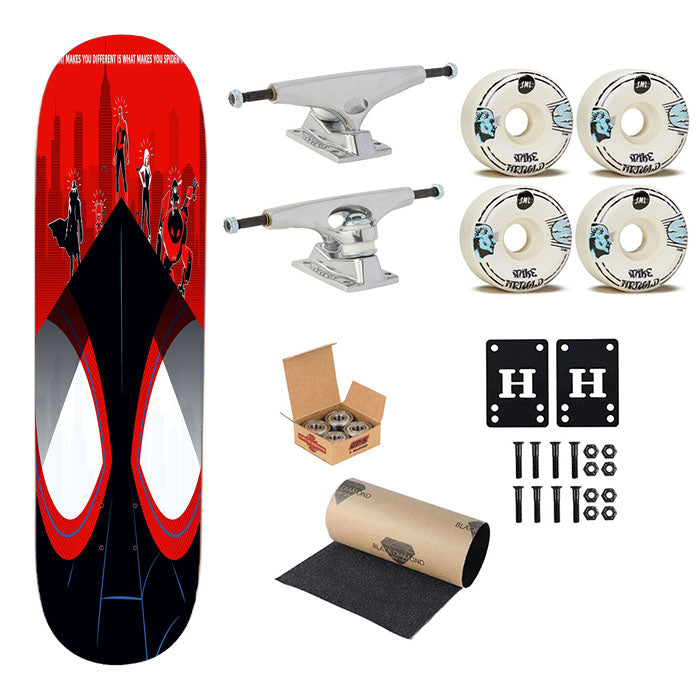 Spiderman Into The Spider Verse Art Skateboard Complete Board 8.0" X 31.75"