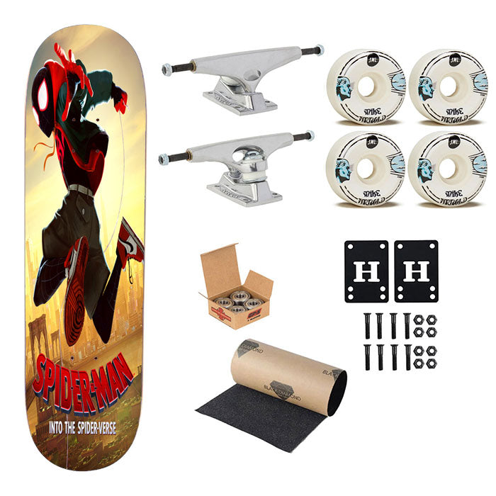 Spiderman Into The Spider Verse Poster Skateboard Complete Board 8.0" X 31.75"