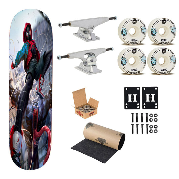 Spiderman Into The Spider Verse X Venom Skateboard Complete Board 8.0" X 31.75"