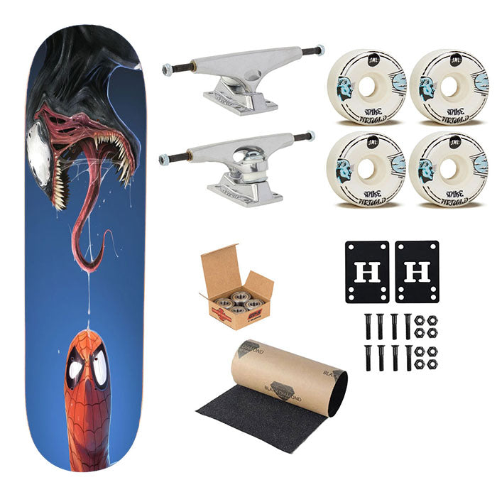 Spiderman Spit Tongue Venom Skateboard Complete Board 8.0" X 31.75"