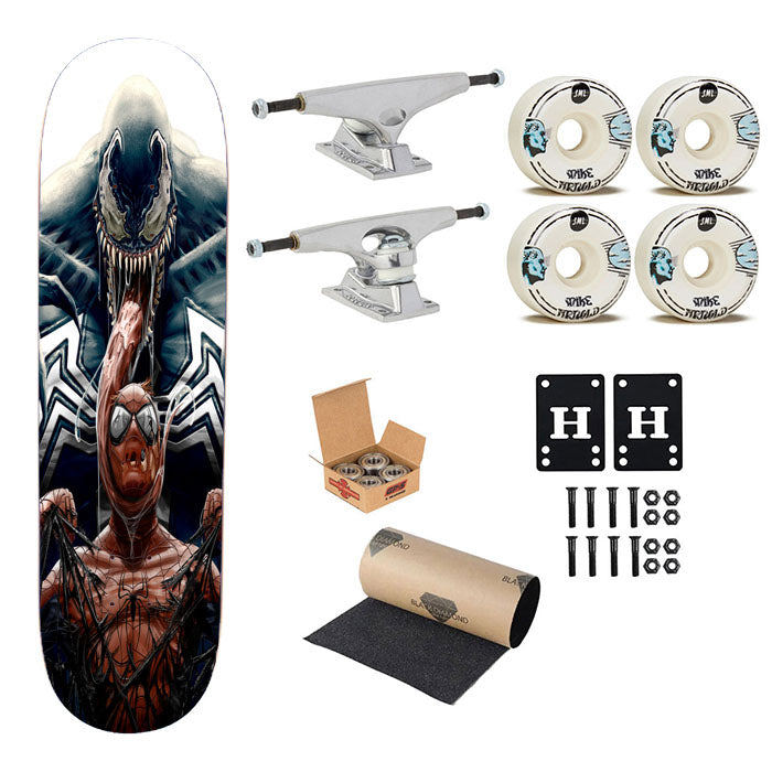 Spiderman Vs Big Venom Skateboard Complete Board 8.0" X 31.75"