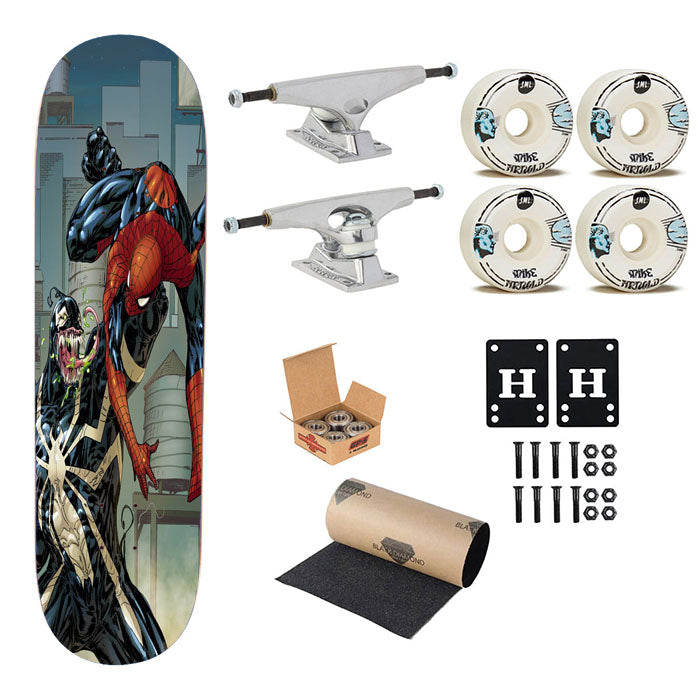 Spiderman Vs Venom Comic Skateboard Complete Board 8.0" X 31.75"