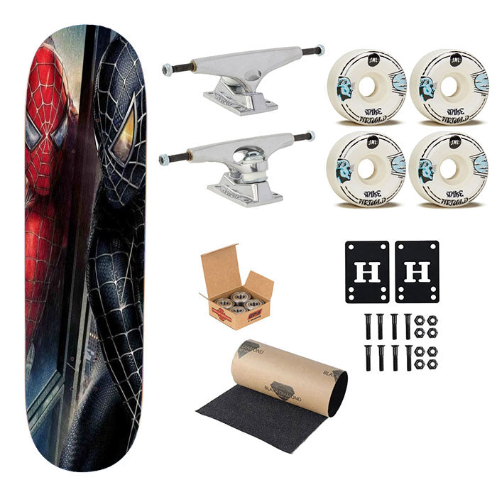Spidey Red And Black Spiderman Skateboard Complete Board 8.0" X 31.75"