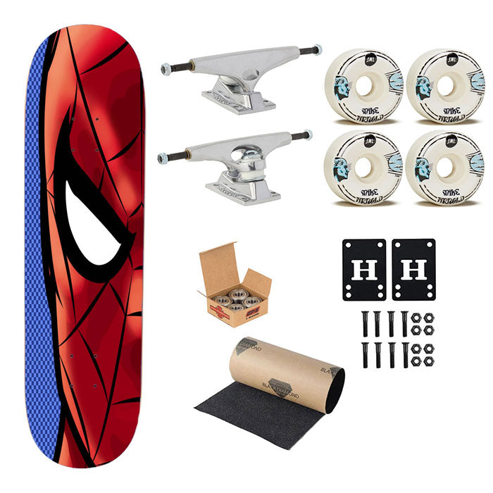 Spidey Right Side Face Skateboard Complete Board 8.0" X 31.75"