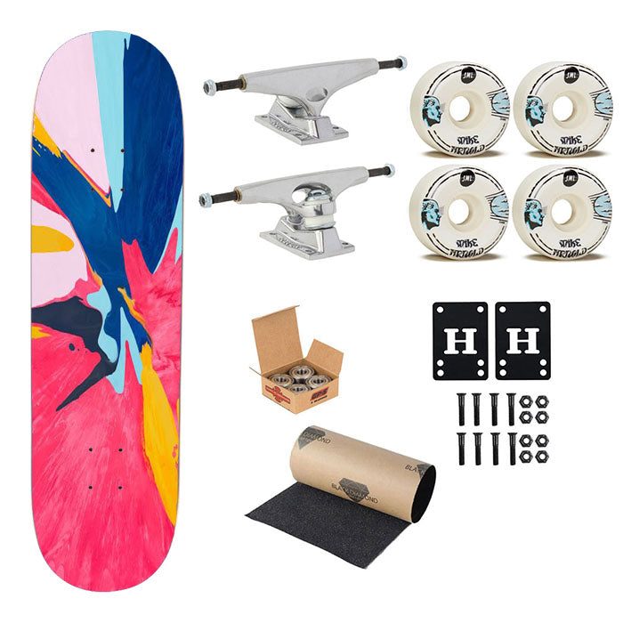 Splater Watercolor Abstract Pattern Skateboard Complete Board 8.0" X 31.75"