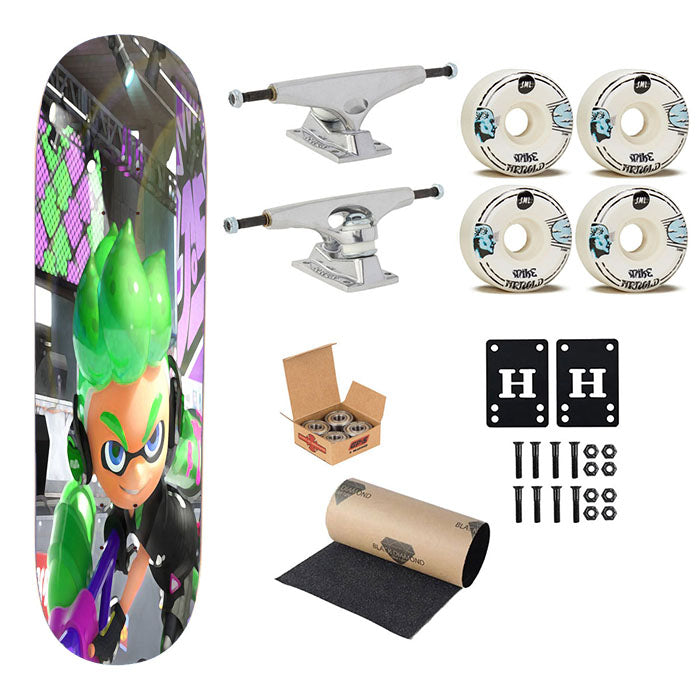 Splatoon Close Up Skateboard Complete Board 8.0" X 31.75"