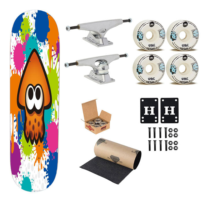 Splatoon Squid1 Skateboard Complete Board 8.0" X 31.75"