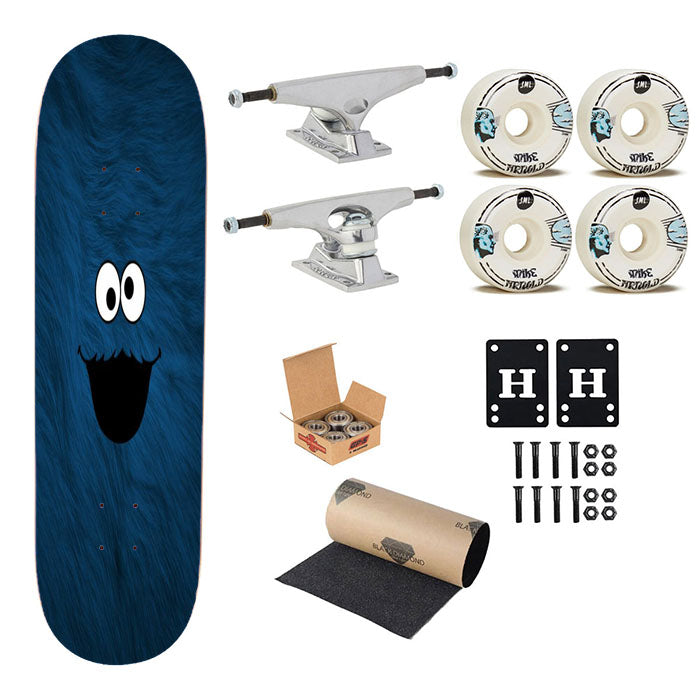 Spoky Blue Skateboard Complete Board 8.0" X 31.75"