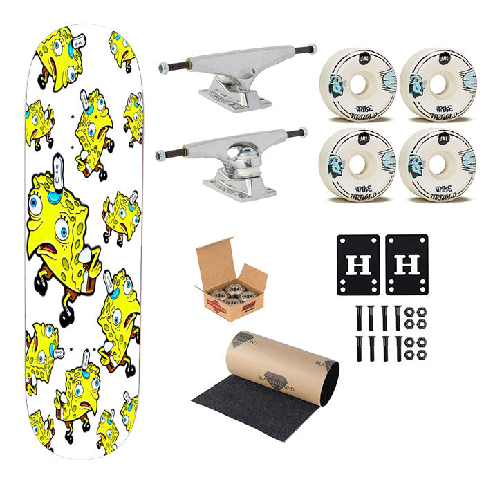 Spongebob Squarepants Chicken Meme Pattern Skateboard Complete Board 8.0" X 31.75"