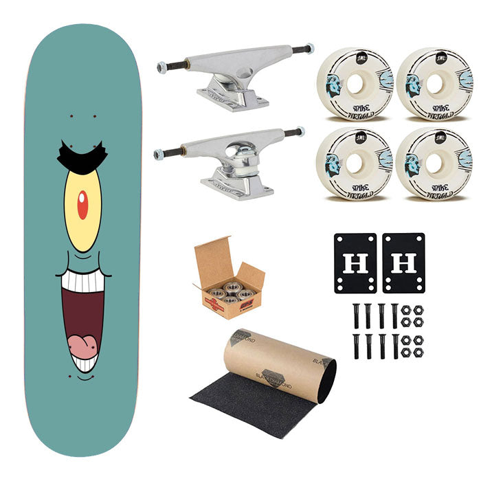 Spongebob Squarepants Plankton Face Skateboard Complete Board 8.0" X 31.75"