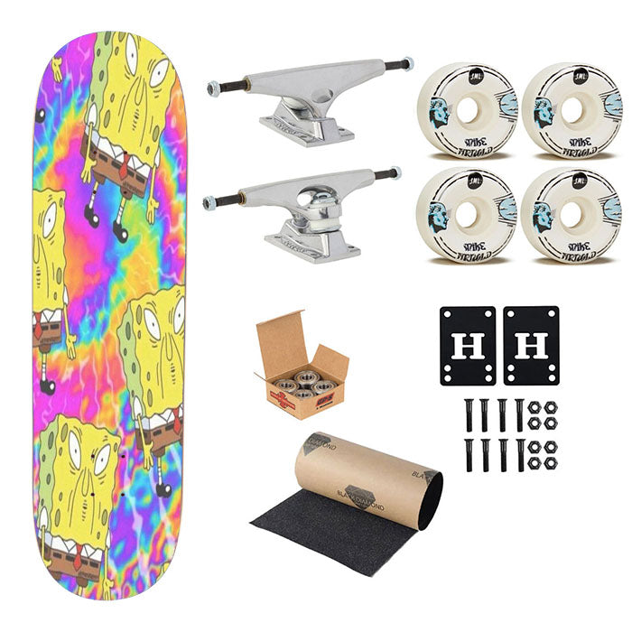 Spongebob Trippy Acid Fantasy Pattern Skateboard Complete Board 8.0" X 31.75"