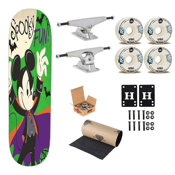 Spooky Fun Mickey Skateboard Complete Board 8.0" X 31.75"