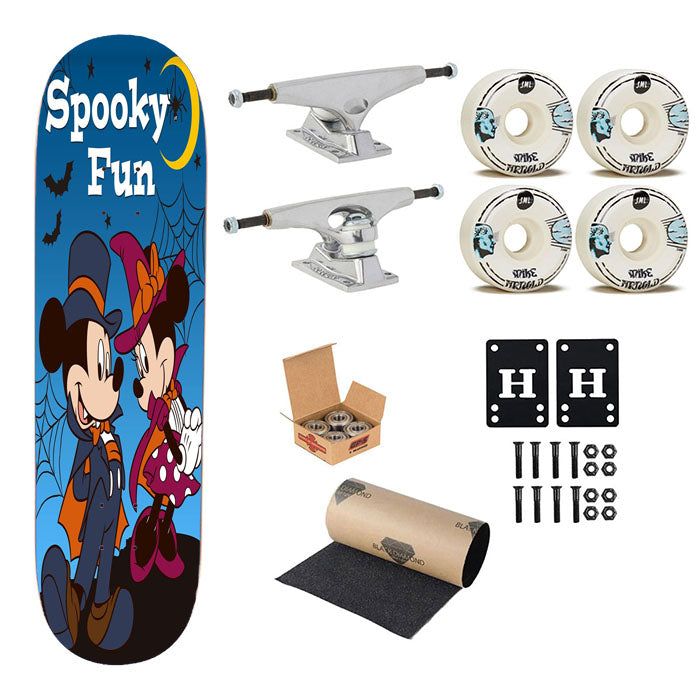 Spooky Fun Mickey & Minnie Skateboard Complete Board 8.0" X 31.75"