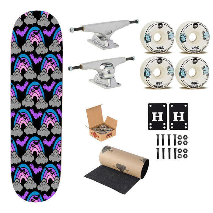 Spooky Halloween Rainbow Pattern Skateboard Complete Board 8.0" X 31.75"