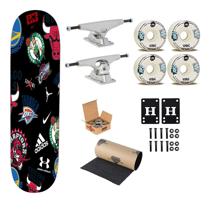 Sport Logo Pattern Nba Skateboard Complete Board 8.0" X 31.75"