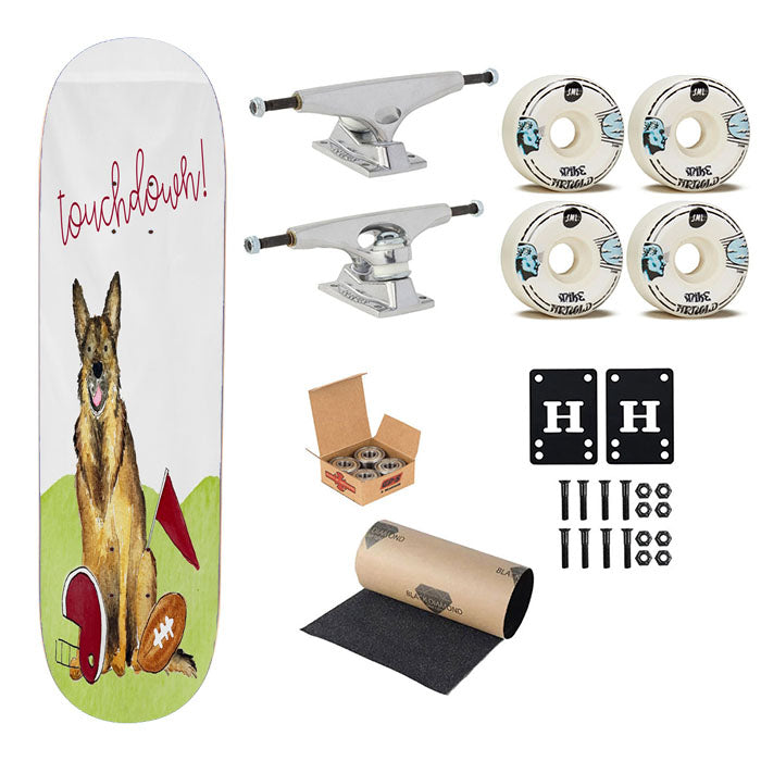 Sporty Football German Shepherd Skateboard Complete Board 8.0" X 31.75"