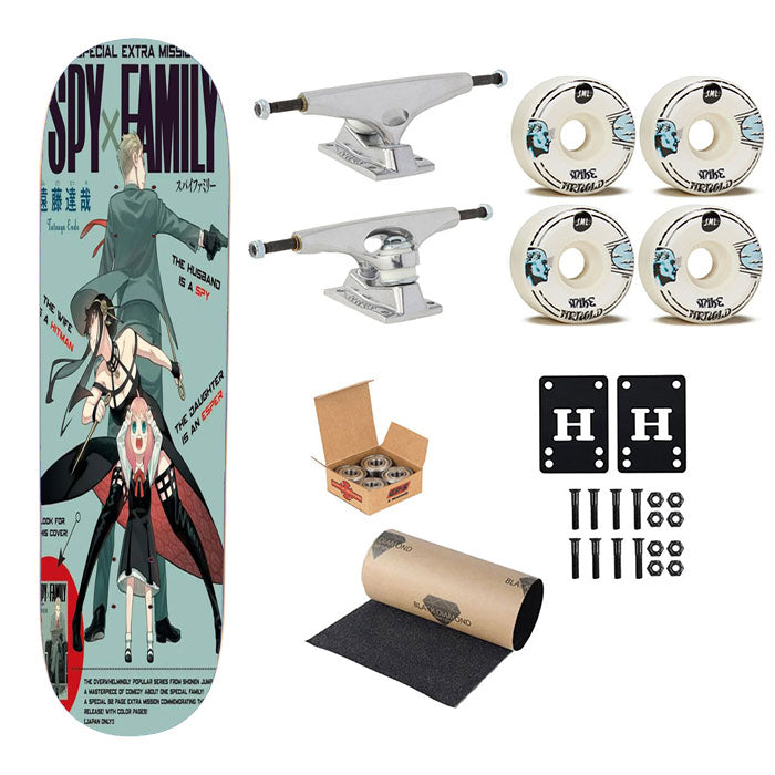 Spy X Family Manga Cover Skateboard Complete Board 8.0" X 31.75"