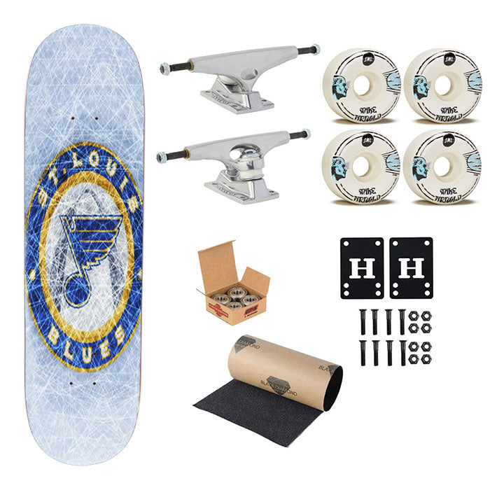 St Louis Blues Logo Skateboard Complete Board 8.0" X 31.75"
