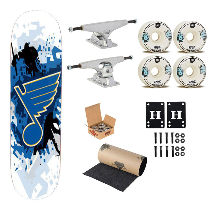 St Louis Blues Nhl Sport Logo Skateboard Complete Board 8.0" X 31.75"