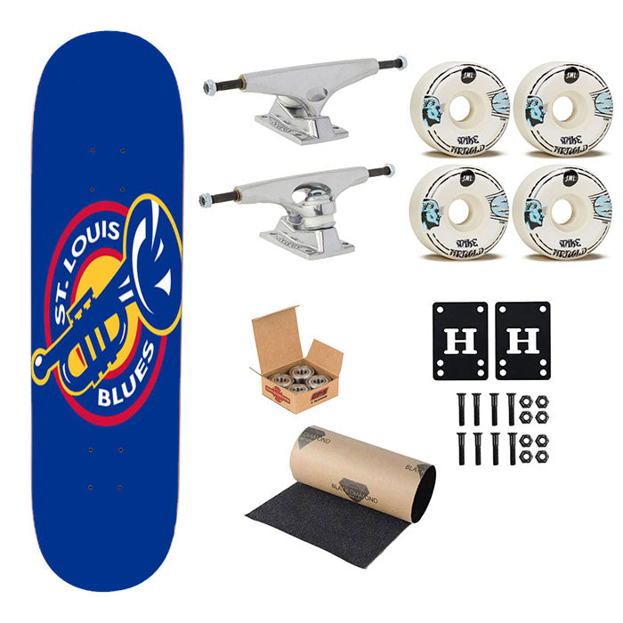 St Louis Blues Symbol Skateboard Complete Board 8.0" X 31.75"