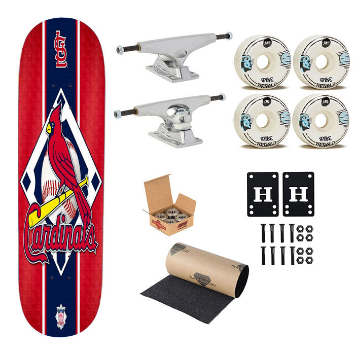 St Louis Cardinals Logo Jersey Skateboard Complete Board 8.0" X 31.75"