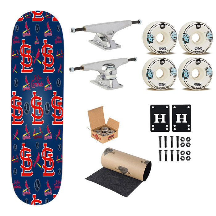 St Louis Cardinals Logo Pattern Skateboard Complete Board 8.0" X 31.75"