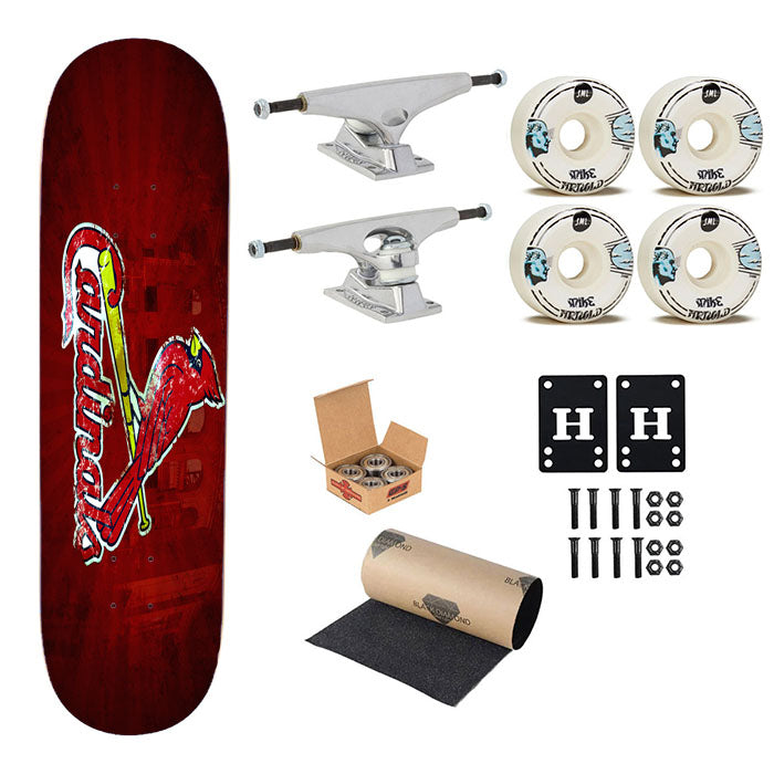 St Louis Cardinals Logo Red Skateboard Complete Board 8.0" X 31.75"