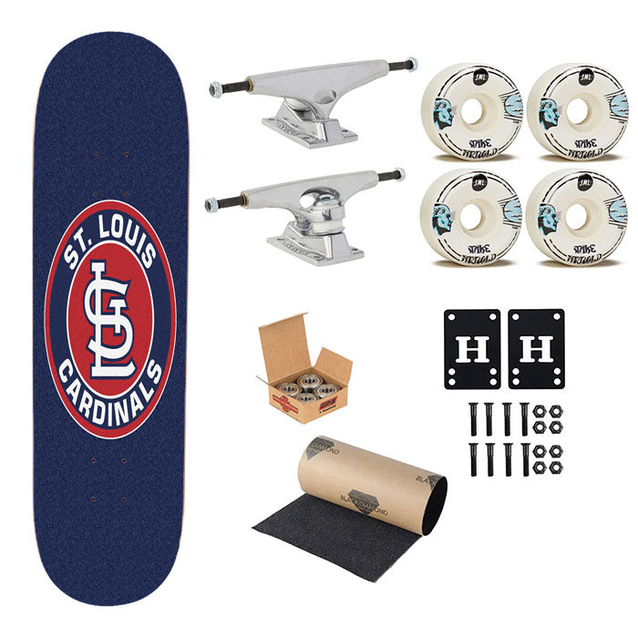 St Louis Cardinals Roundel Area Rug Skateboard Complete Board 8.0" X 31.75"