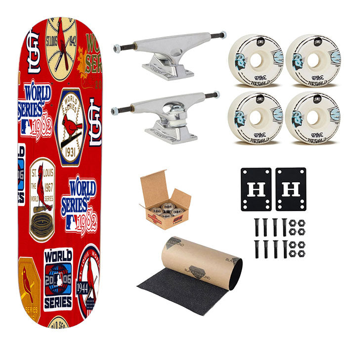 St Louis Cardinals World Series Emblem Skateboard Complete Board 8.0" X 31.75"