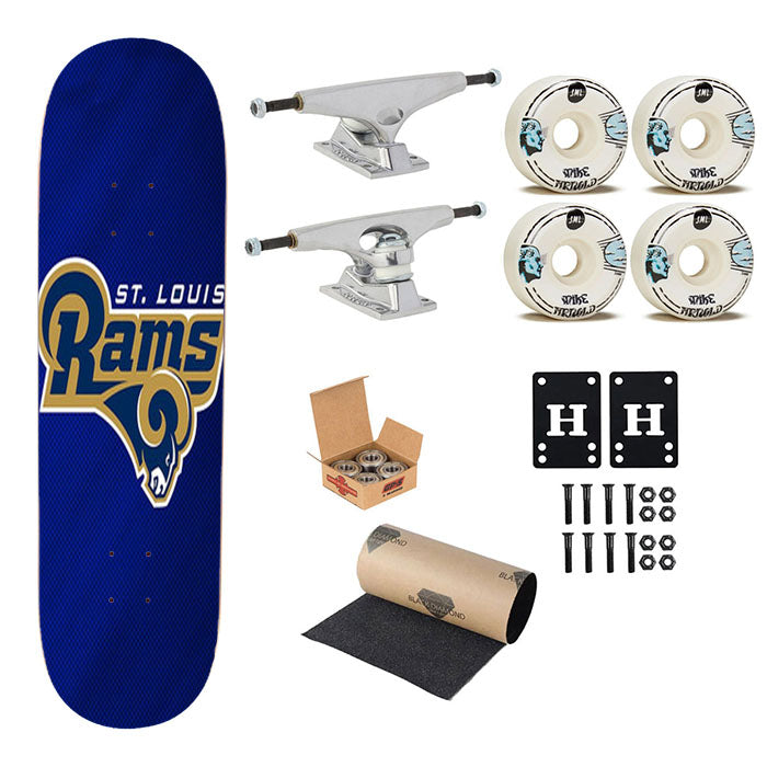 St Louis Rams Logo Skateboard Complete Board 8.0" X 31.75"