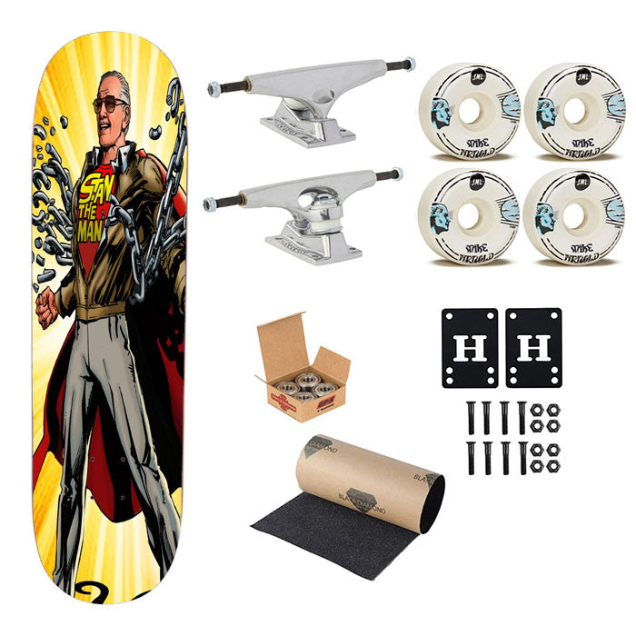 Stan Lee Stan The Man Marvel Super Hero Skateboard Complete Board 8.0" X 31.75"