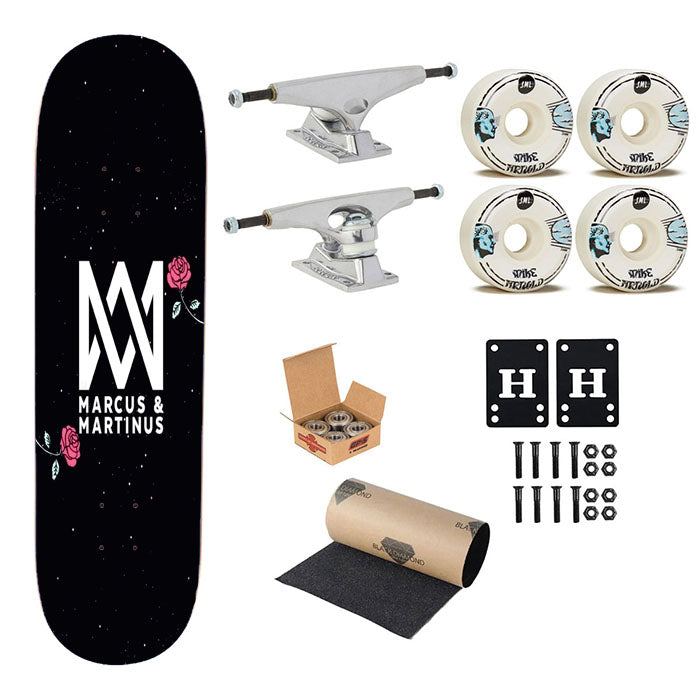Star Flower Marcus And Martinus White Logo Skateboard Complete Board 8.0" X 31.75"