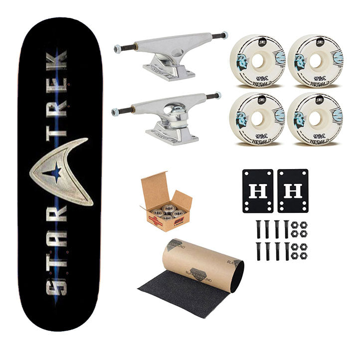 Star Trek Logo Blue Line Skateboard Complete Board 8.0" X 31.75"