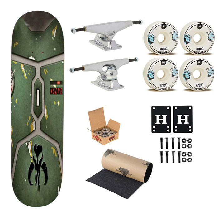 Star Wars Boba Fett Armor Skateboard Complete Board 8.0" X 31.75"