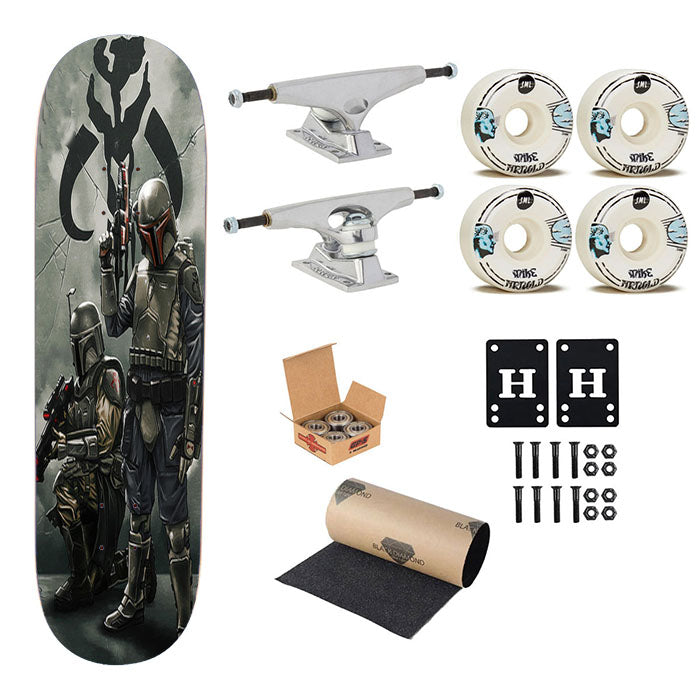 Star Wars Boba Fett Mandalorian Art Skateboard Complete Board 8.0" X 31.75"