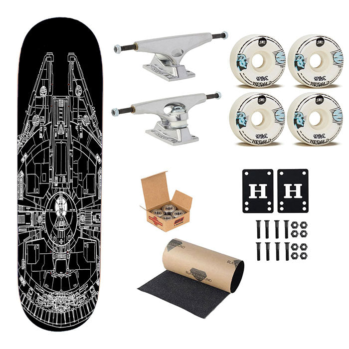 Star Wars Falcon Skateboard Complete Board 8.0" X 31.75"